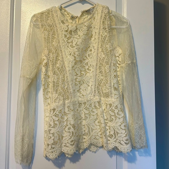 Lucky Brand cream lace blouse - Picture 1 of 4